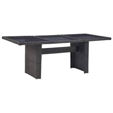 Garden Dining Table Black 200x100x74 cm - Stylish Outdoor Furniture