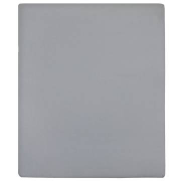 Jersey Fitted Sheet Grey 160x200 cm - Soft Cotton Comfort