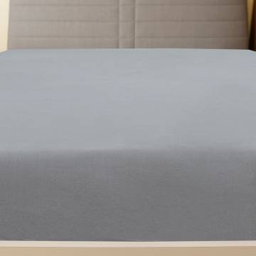 Jersey Fitted Sheet Grey 160x200 cm - Soft Cotton Comfort