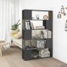 Book Cabinet Room Divider High Gloss Grey Engineered Wood Colour high gloss grey Quantity in Package 1 