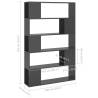 High Gloss Grey Book Cabinet Room Divider | HipoMarket