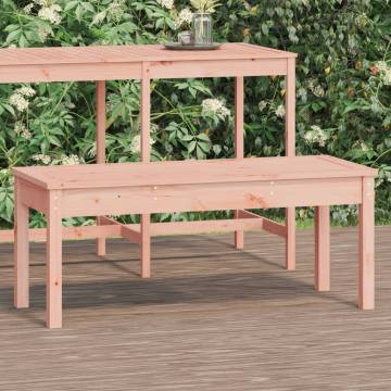 Solid Douglas Wood Garden Bench - 109x44x45 cm