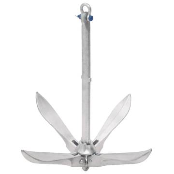 Folding Anchor Silver 12kg Malleable Iron - Durable & Portable