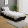 Bed Frame Black Solid Wood 75x190 cm Small Single Colour black Size 75 x 190 cm 