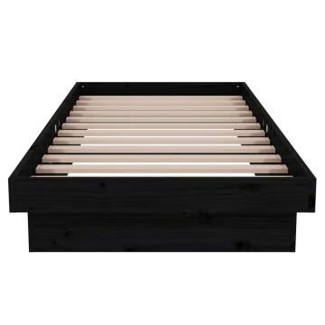 Black Solid Wood Bed Frame 75x190 cm - Small Single | HipoMarket