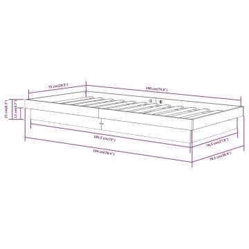 Black Solid Wood Bed Frame 75x190 cm - Small Single | HipoMarket