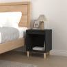 Stylish Black Bedside Cabinet - 40x35x50 cm Engineered Wood