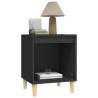 Stylish Black Bedside Cabinet - 40x35x50 cm Engineered Wood