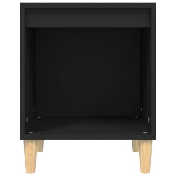 Stylish Black Bedside Cabinet - 40x35x50 cm Engineered Wood