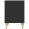 Stylish Black Bedside Cabinet - 40x35x50 cm Engineered Wood