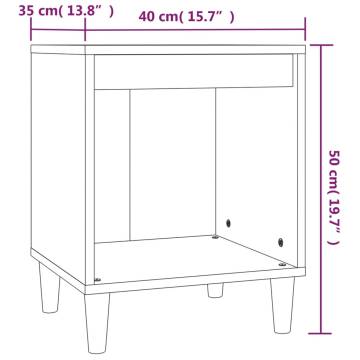 Stylish Black Bedside Cabinet - 40x35x50 cm Engineered Wood