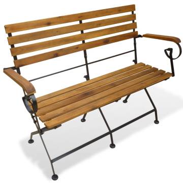 Folding Garden Bench 112 cm - Solid Acacia Wood | Hipo Market