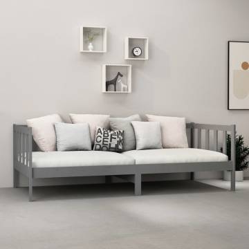 Day Bed Grey Solid Pinewood 90x200 cm - Affordable & Stylish