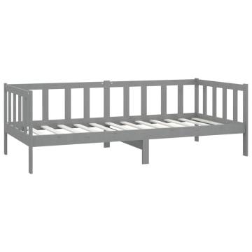 Day Bed Grey Solid Pinewood 90x200 cm - Affordable & Stylish