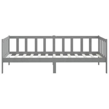 Day Bed Grey Solid Pinewood 90x200 cm - Affordable & Stylish