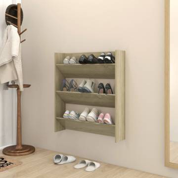 Wall Shoe Cabinet Sonoma Oak - Modern & Space-Saving Design