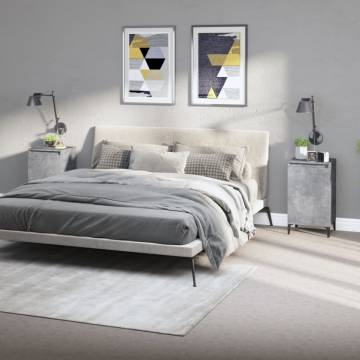 Trendy Bedside Cabinets 2 pcs Concrete Grey - Hipomarket