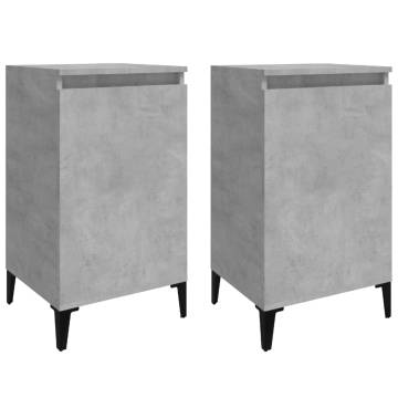 Trendy Bedside Cabinets 2 pcs Concrete Grey - Hipomarket