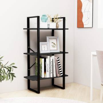 Storage Shelf Black - Solid Pine Wood 60x30x105 cm | HipoMarket