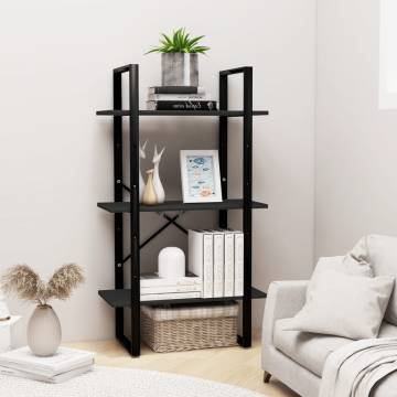 Storage Shelf Black - Solid Pine Wood 60x30x105 cm | HipoMarket