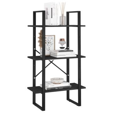 Storage Shelf Black - Solid Pine Wood 60x30x105 cm | HipoMarket