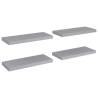 Floating Wall Shelves - 4 pcs Grey MDF | Stylish Home Decor