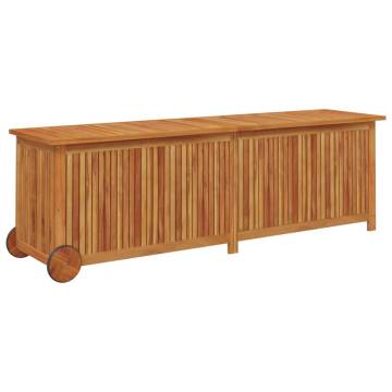 Garden Storage Box with Wheels - Solid Acacia Wood 150x50 cm