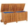 Garden Storage Box with Wheels - Solid Acacia Wood 150x50 cm