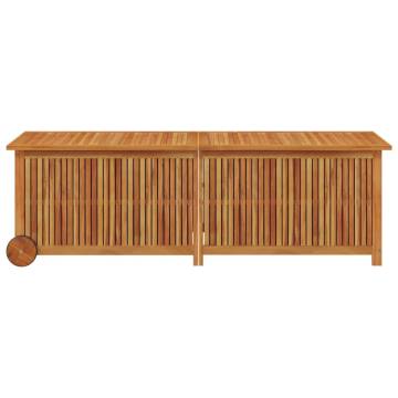 Garden Storage Box with Wheels - Solid Acacia Wood 150x50 cm