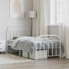 Elegant Metal Bed Frame with Headboard - 90x190 cm Single