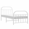 Elegant Metal Bed Frame with Headboard - 90x190 cm Single