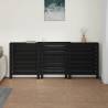 Radiator Cover Black - Solid Pine Wood | 210x21x85 cm