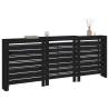 Radiator Cover Black - Solid Pine Wood | 210x21x85 cm