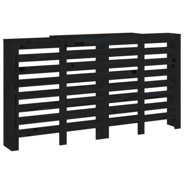 Radiator Cover Black - Solid Pine Wood | 210x21x85 cm