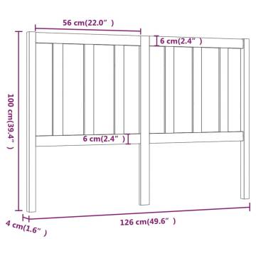 Stylish Solid Wood Pine Bed Headboard - 126x4x100 cm