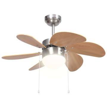 Ceiling Fan with Light 76 cm - Light Brown | Hipo Market