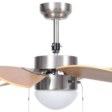 Ceiling Fan with Light 76 cm - Light Brown | Hipo Market