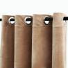 Elegant Velvet Blackout Curtain with Metal Rings - Beige 290x245 cm