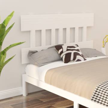 Stylish White Bed Headboard - Solid Pine - 203.5x3x81 cm