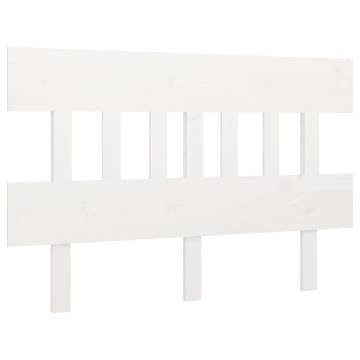 Stylish White Bed Headboard - Solid Pine - 203.5x3x81 cm