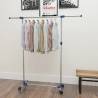 Adjustable Stainless Steel Clothes Rack - 165x44x150 cm Silver