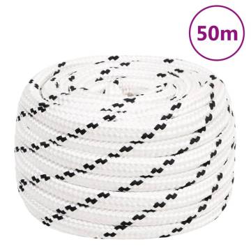 Braided Boat Rope White 16mm | Durable Polyester 50m