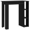 Stylish Black Bar Table with Shelf - 102x50x103.5 cm