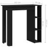 Stylish Black Bar Table with Shelf - 102x50x103.5 cm