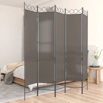 5-Panel Room Divider Anthracite 200x220 cm - Hipomarket