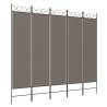 5-Panel Room Divider Anthracite 200x220 cm - Hipomarket