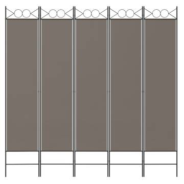 5-Panel Room Divider Anthracite 200x220 cm - Hipomarket