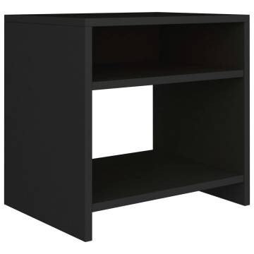 Elegant Black Bedside Cabinet - 40x30x40 cm Engineered Wood