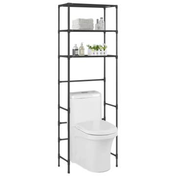 3-Tier Over Toilet Storage Rack - Black | HipoMarket