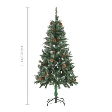 150 cm Artificial Christmas Tree with Pine Cones & Glitter